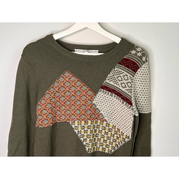 & Other Stories Patchwork Wool Knit Jumper Mixed Print Roundneck Sweater Small - Picture 3 of 8